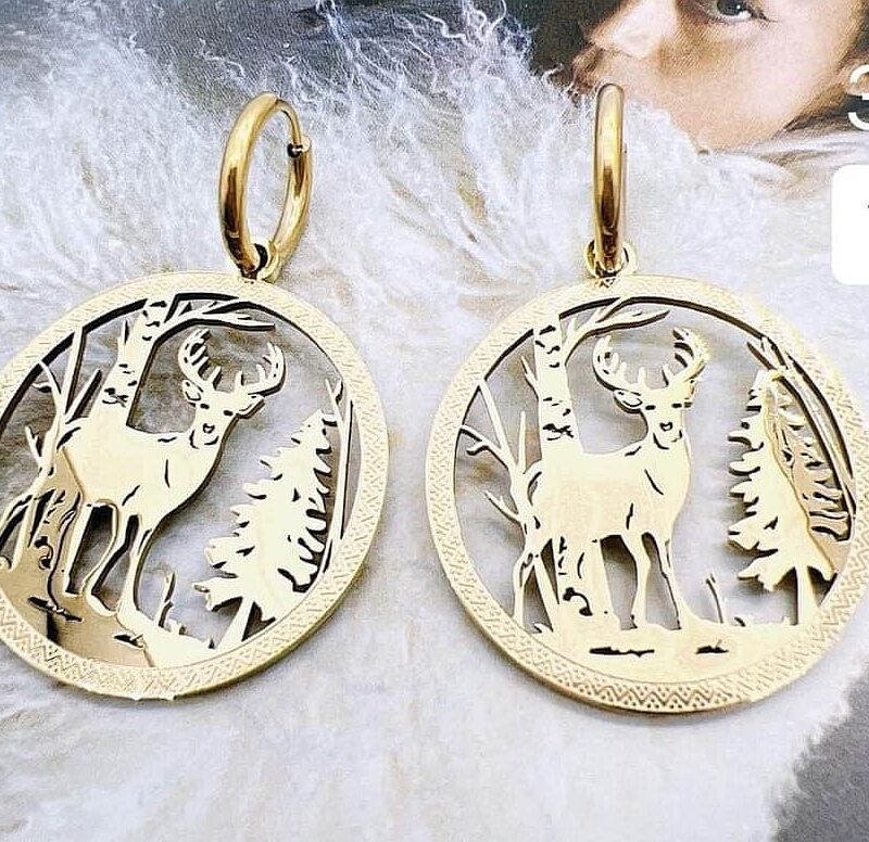 CUDNE duże świąteczne kolczyki STAL 316L