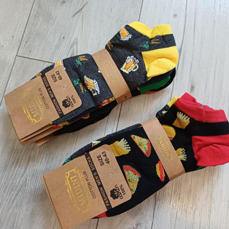 Extra 5 pak skarpet męskich FAST FOOD rozmiar 40-43 bawełna