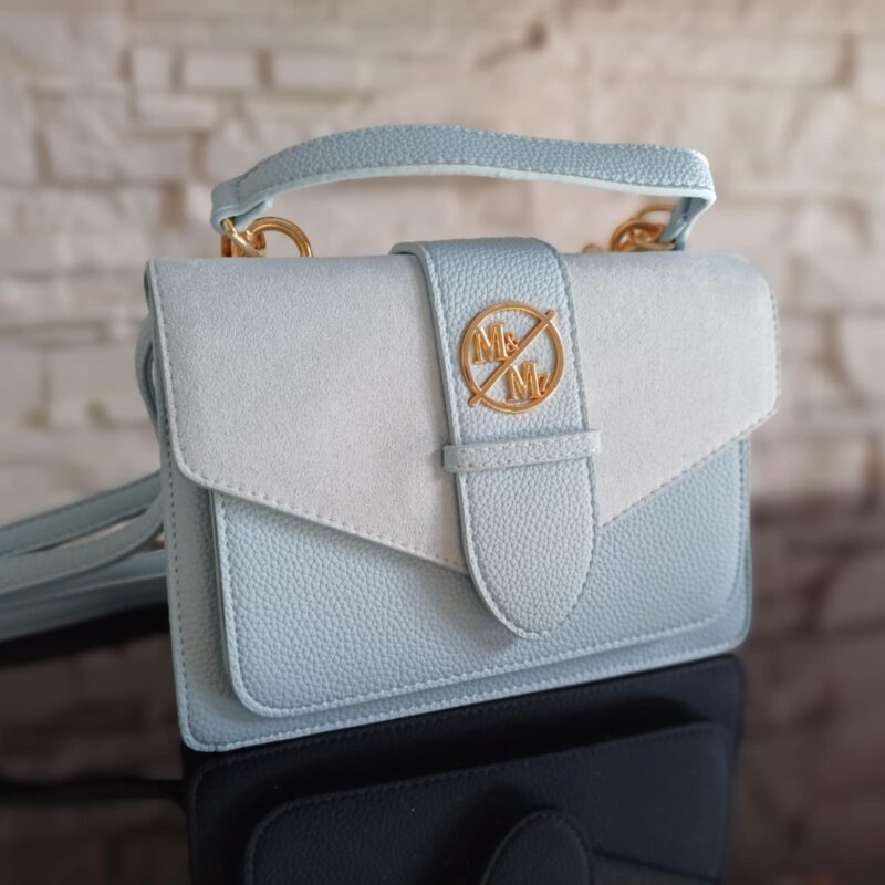 Elegancka torebka kopertówka zamsz_eko skóra_