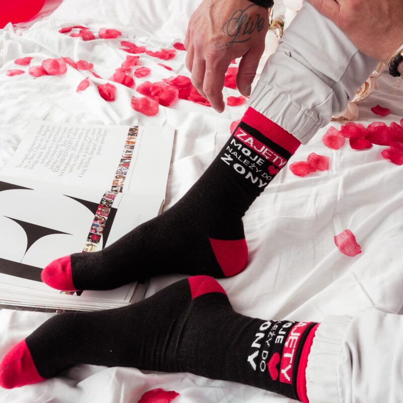 Skarpetki męskie z extra napisem czarne 43-46 Polski Produkt