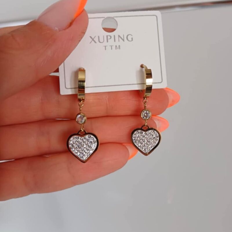 Kolczyki serca angielskie zapięcie_Stal chirurgiczna_