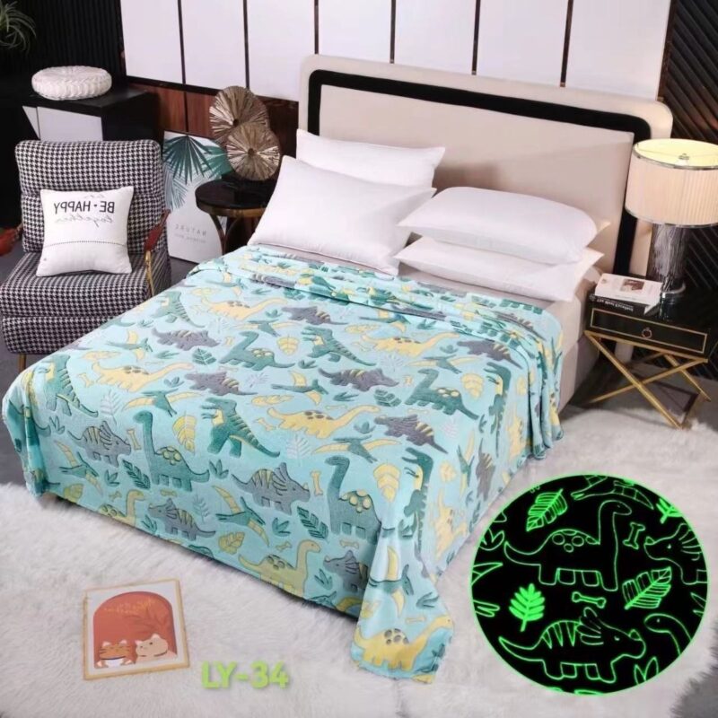 Kocyk świecący w ciemności 150x200cm Dragon DINOZAURY