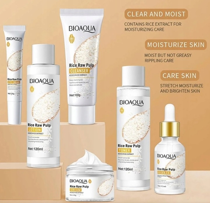 Kompleksowy zestaw pielęgnacyjny z ekstraktem z ryżu BIOAQUA - Image 3