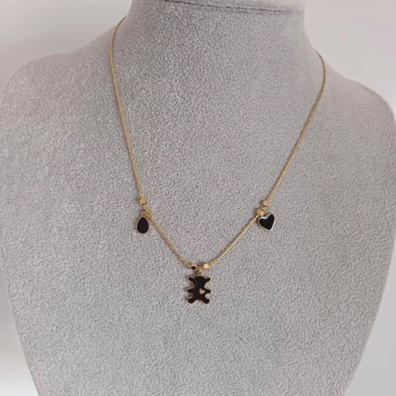 Wisiorek czarny MIŚ_stal chirurgiczna_