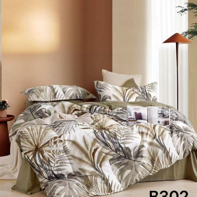 Komplet pościeli 3 częściowa 160/200cm 100% BAWEŁNA paprocie