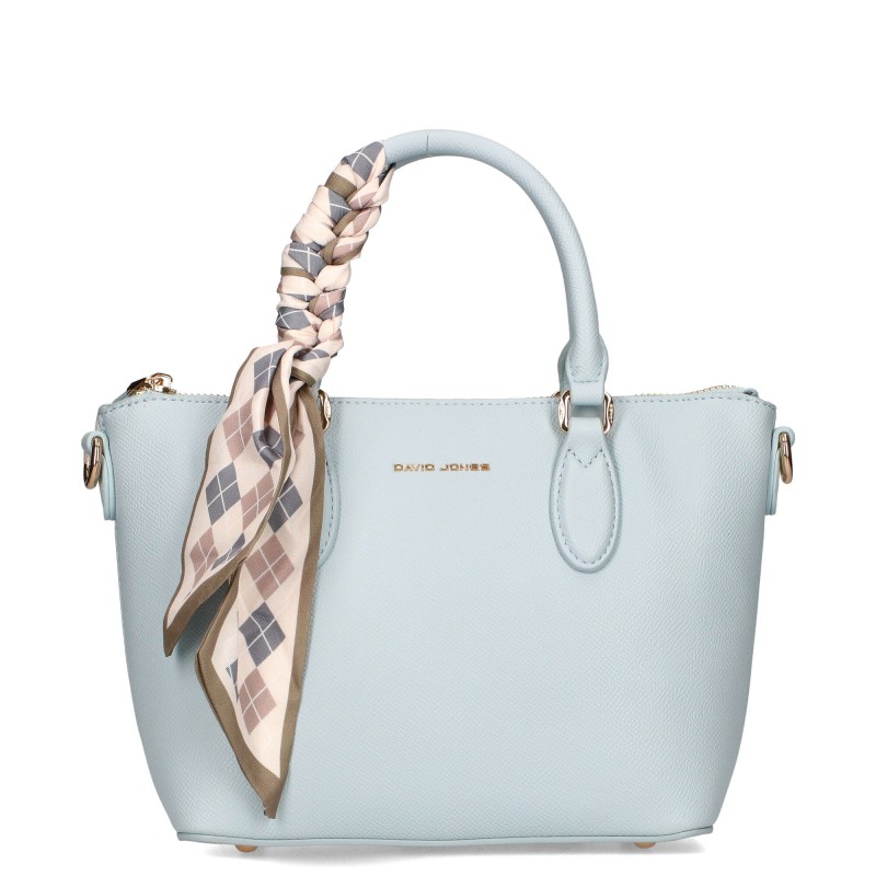 Torebka z ozdobną apaszką DAVID JONES_baby blue_