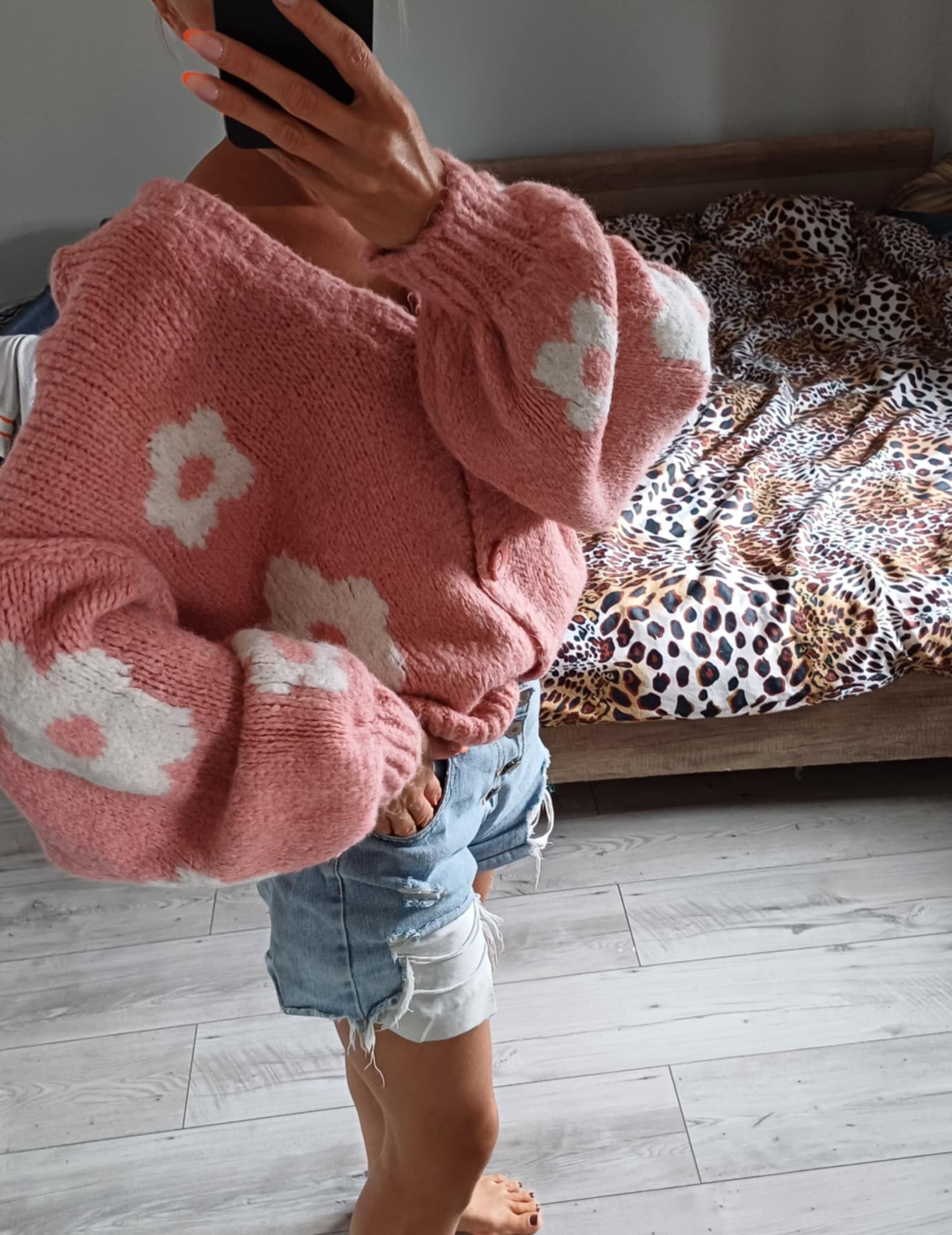 Sweter na guziki/Kardigan w kwiaty - Image 2