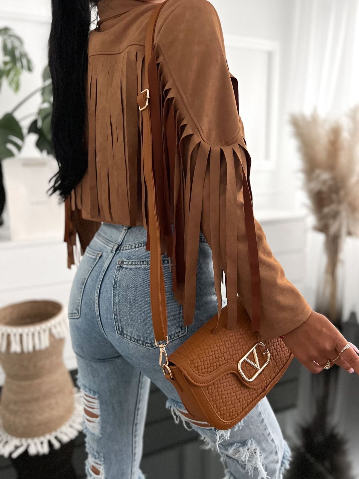 Ramoneska z frędzlami Zamszowa_boho_ - Image 3