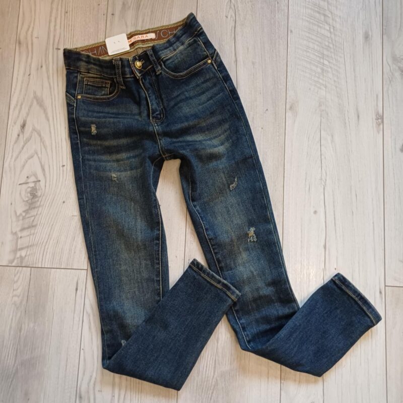 Spodnie jeansowe Rurki z przetarciami M'Sara