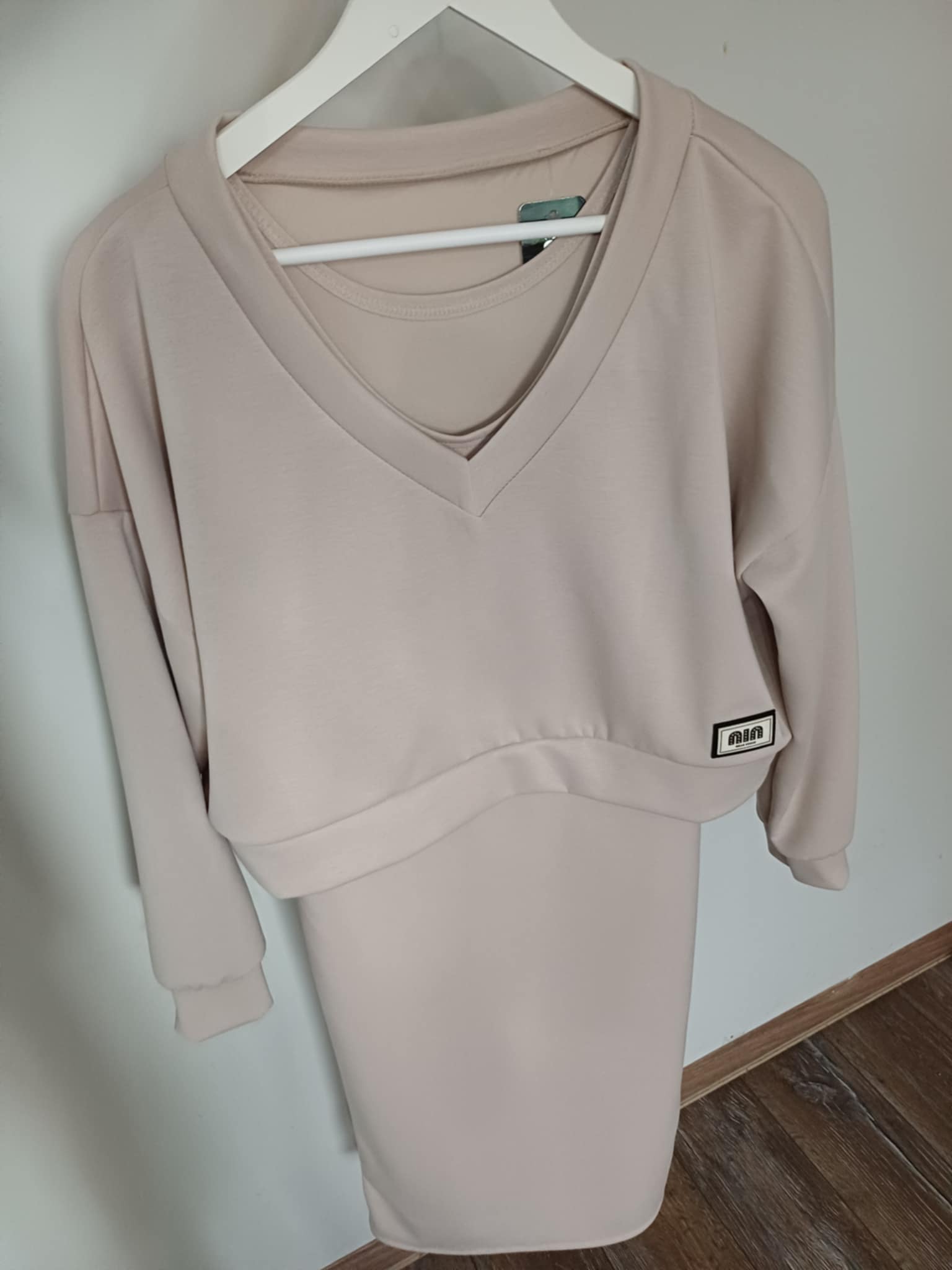 Komplet 2w1 Sukienka z bluzą masełko - Image 5