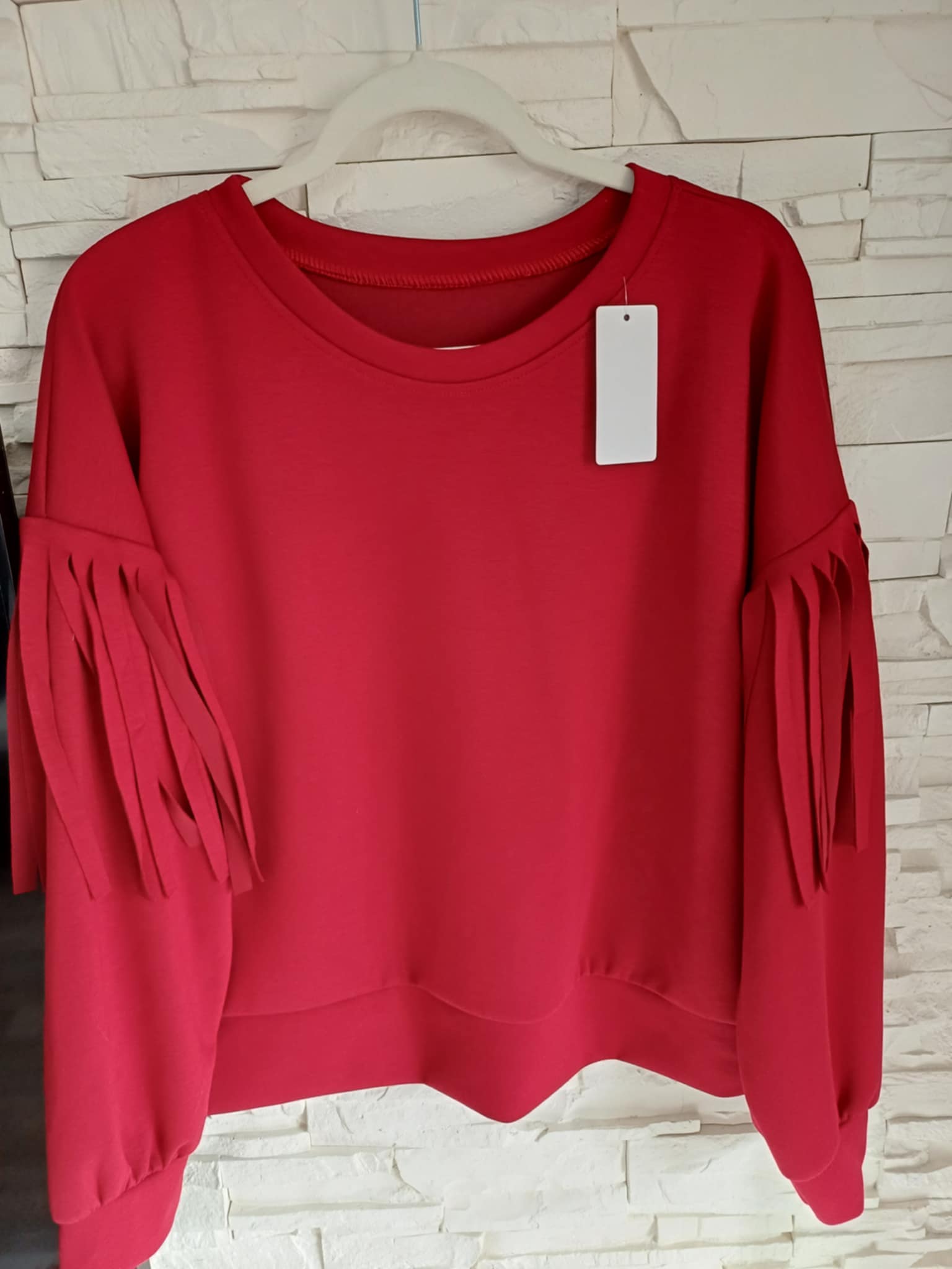 Bluza masełko z frędzlami na rękawach - Image 2