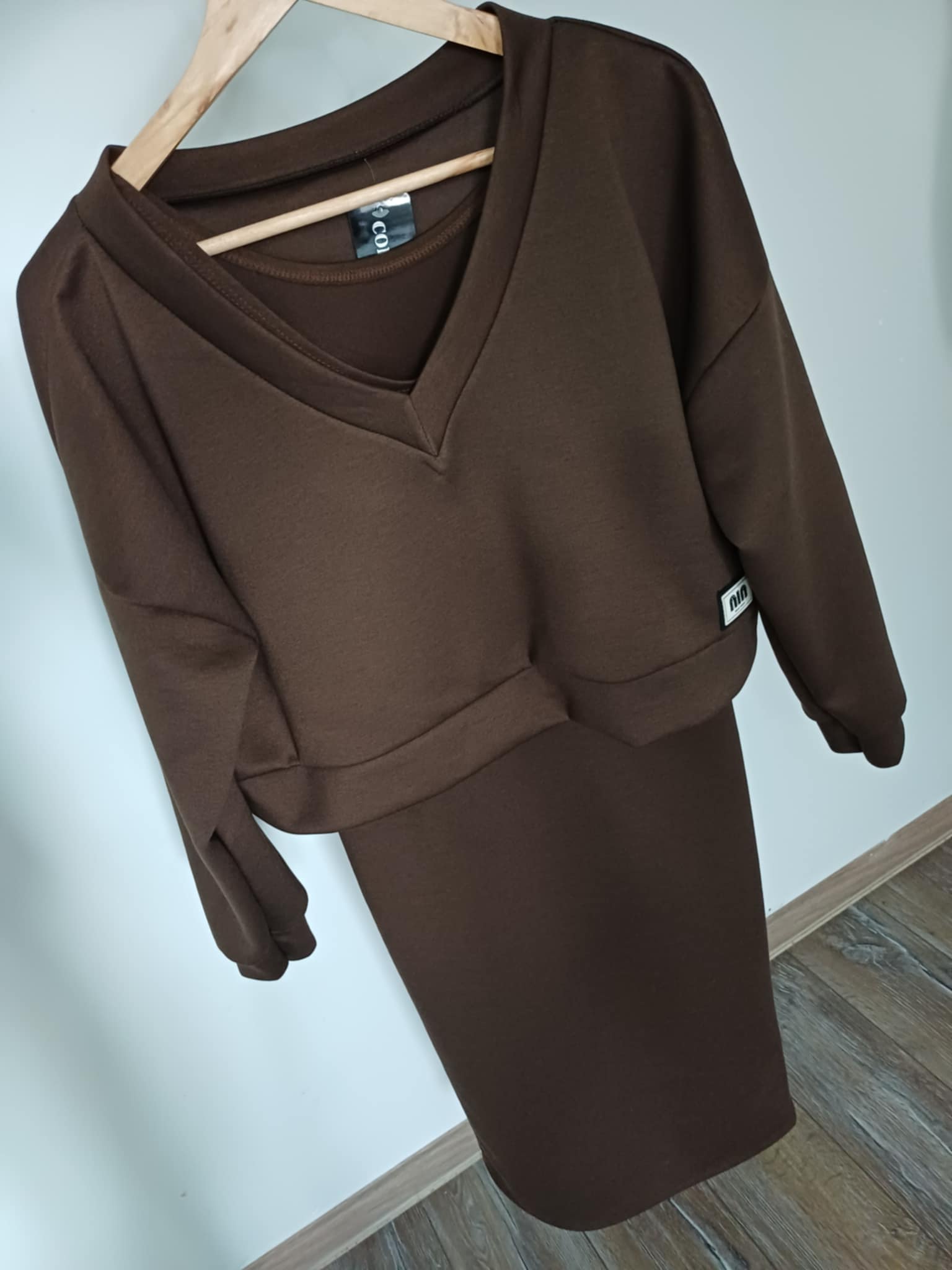 Komplet 2w1 Sukienka z bluzą masełko - Image 3