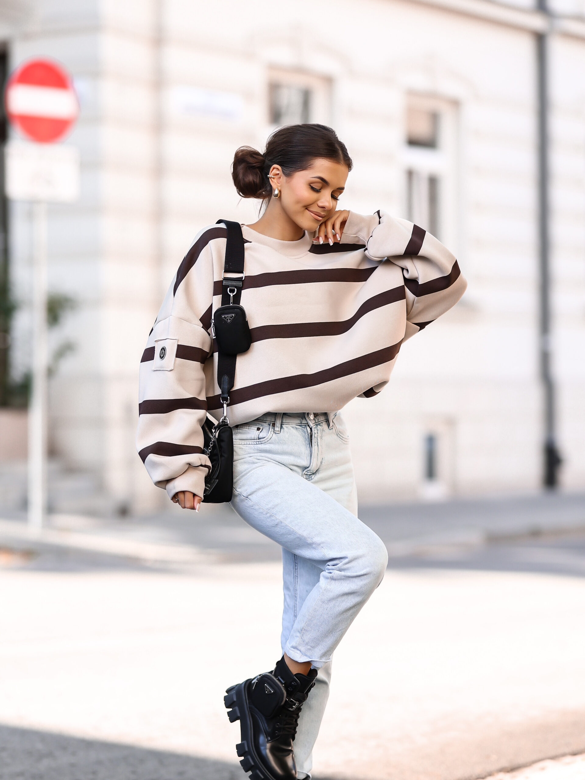 Bluza grube paski CZEKOLADA_premium_