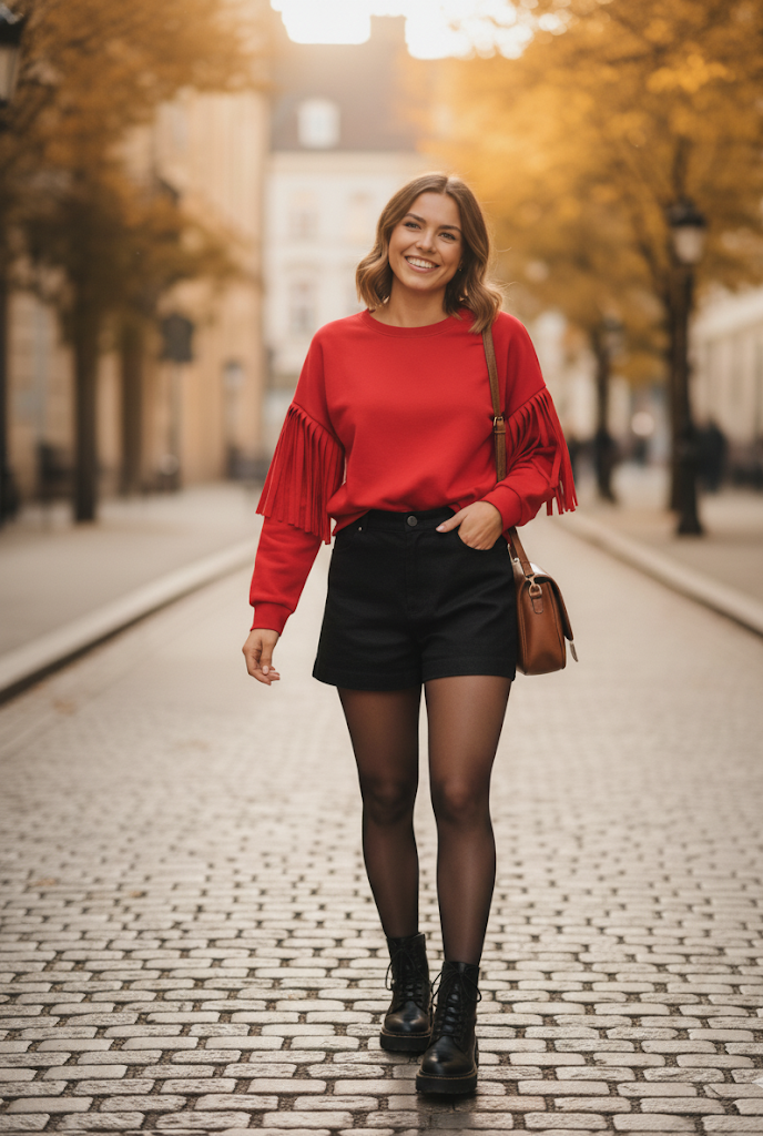 Bluza masełko z frędzlami na rękawach - Image 3