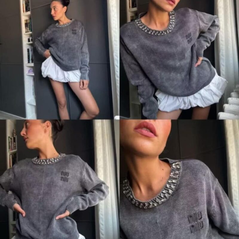 HIT!! Dekatyzowany sweterek z kamieniami