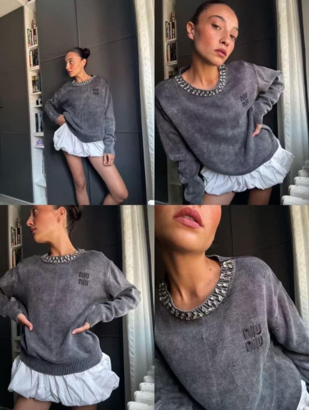 HIT!! Dekatyzowany sweterek z kamieniami