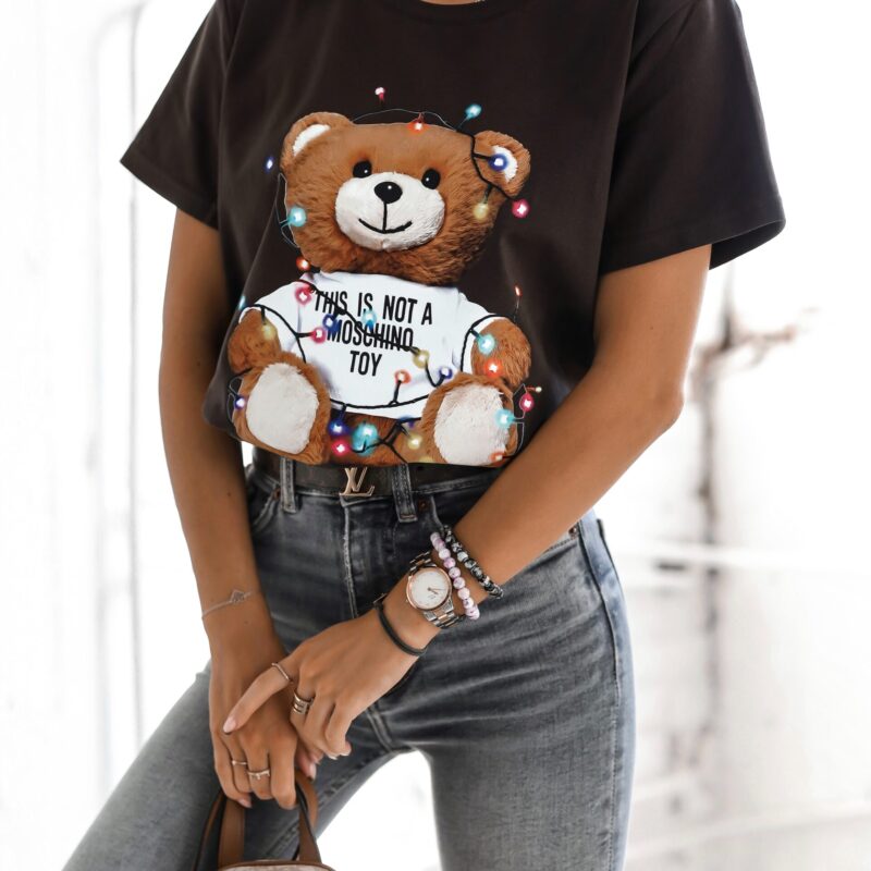 T-shirt świąteczny MISIO lampki_premium_