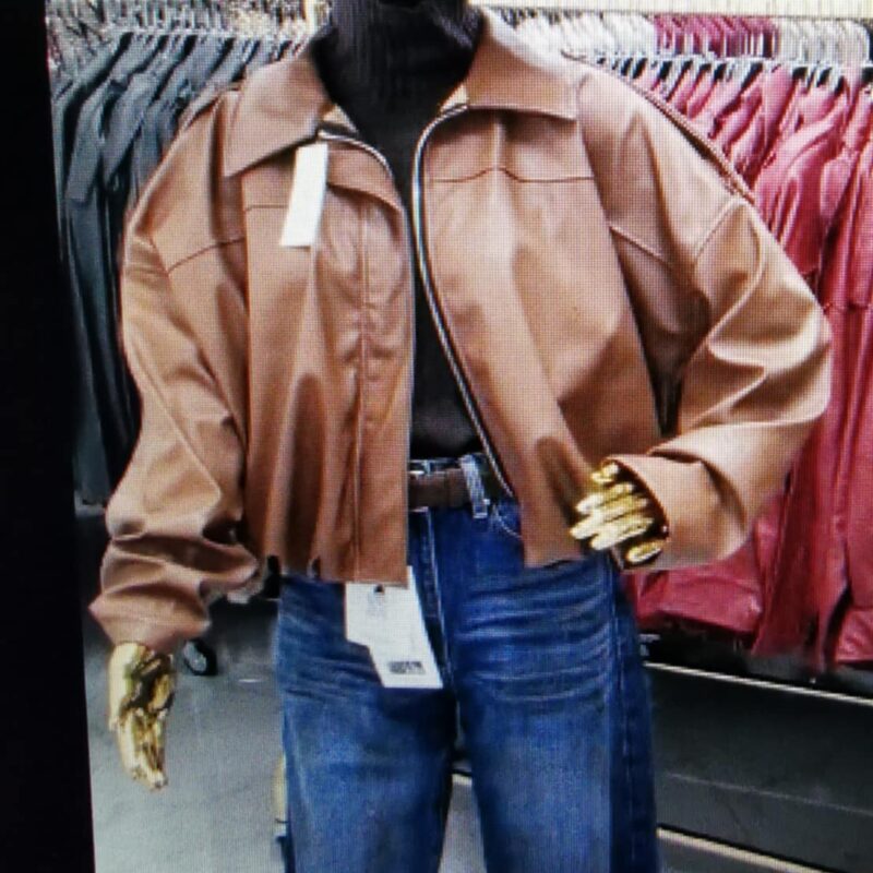 Kurtka BOMBERKA z eko skóry Czekolada