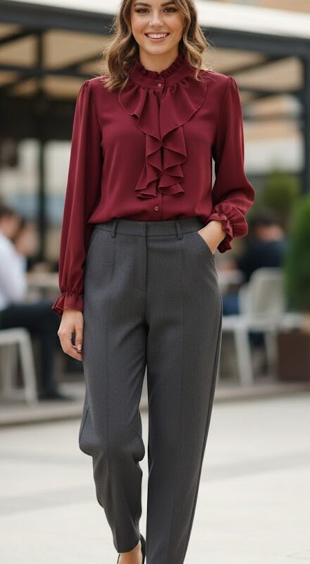 Elegancka koszula z żabotem