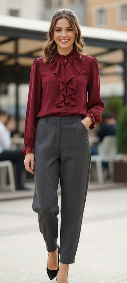 Elegancka koszula z żabotem