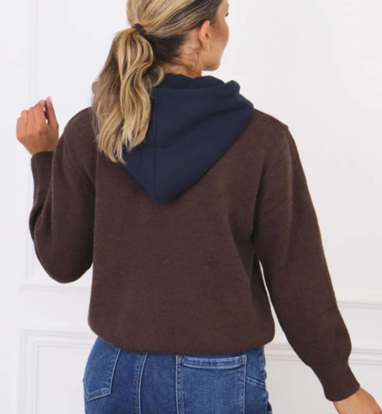 Mięsisty sweterek z misiem z kapturem - Image 5