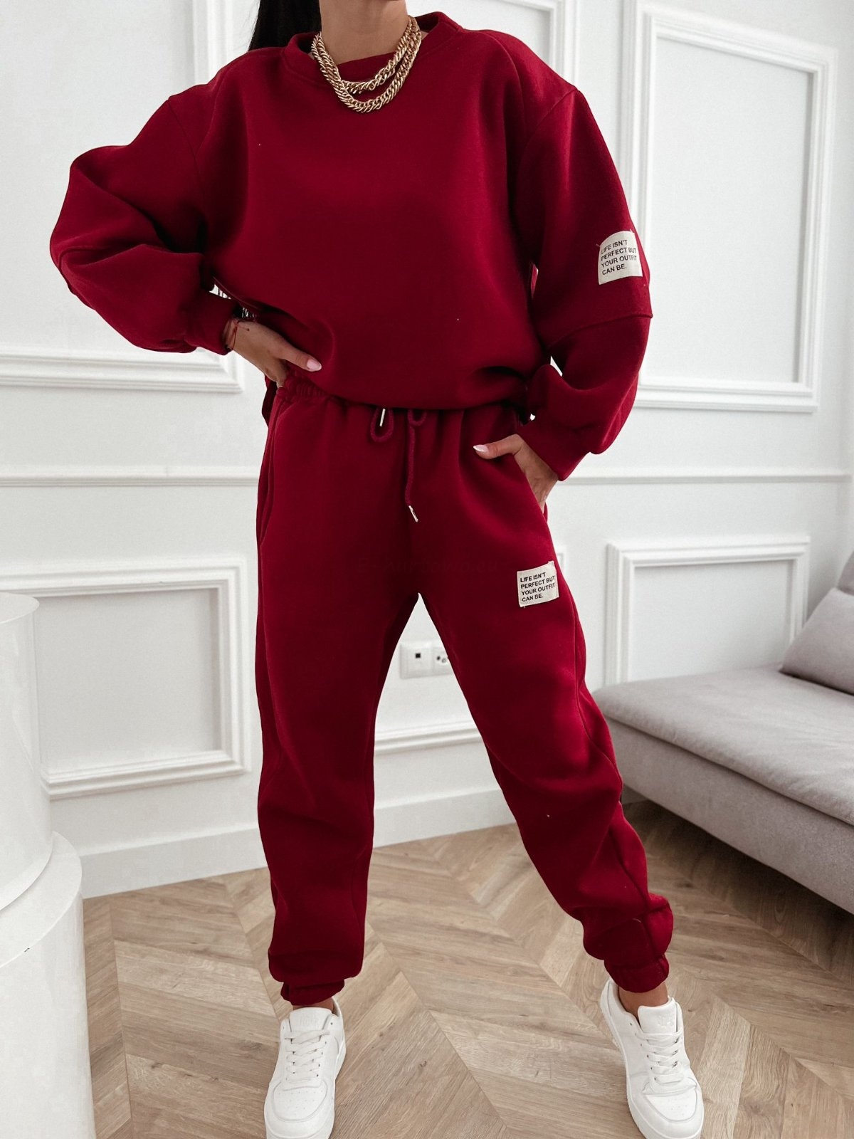 Bawełniany ciepły Dres z naszywkami_hit_ - Image 3