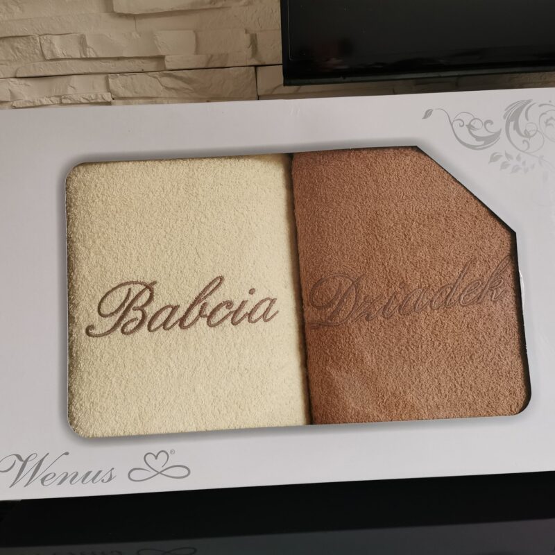 Komplet ręczników 70x140 BABCIA I DZIADEK 100% bawełna