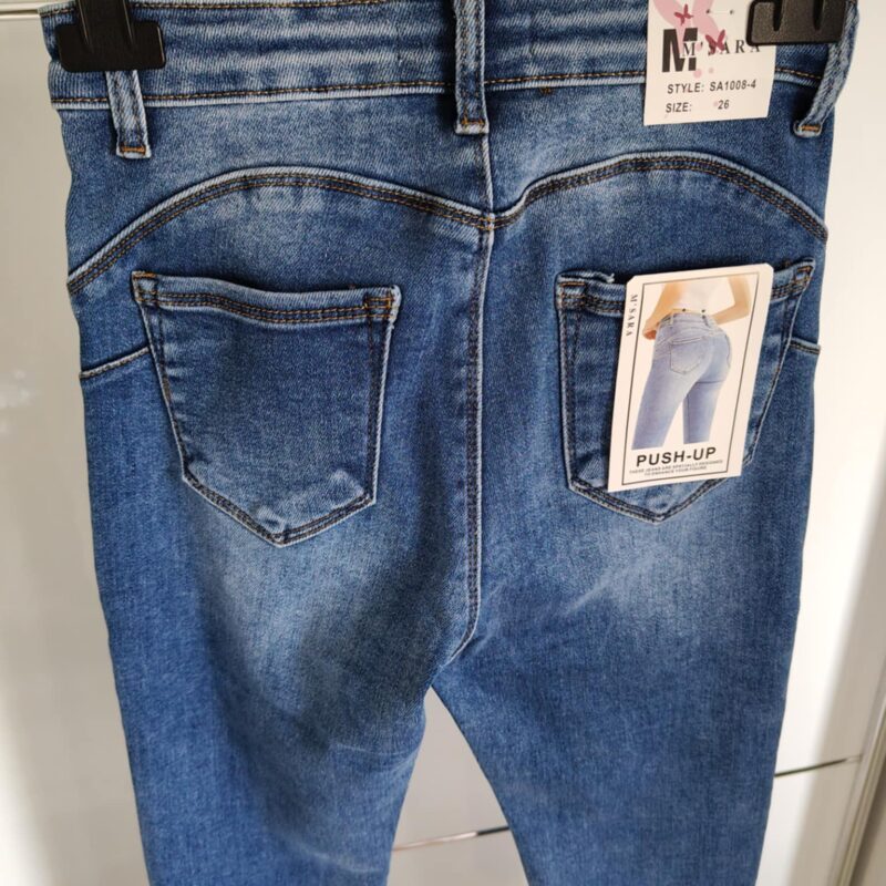 Wycierane jeansy M'Sara PUSH UP mega elastyczne