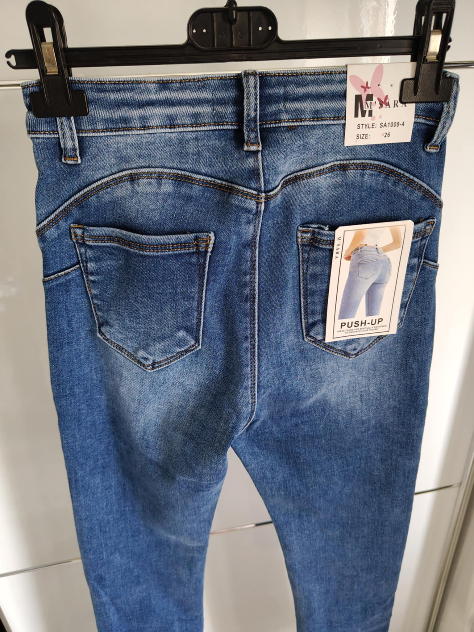 Wycierane jeansy M'Sara PUSH UP mega elastyczne