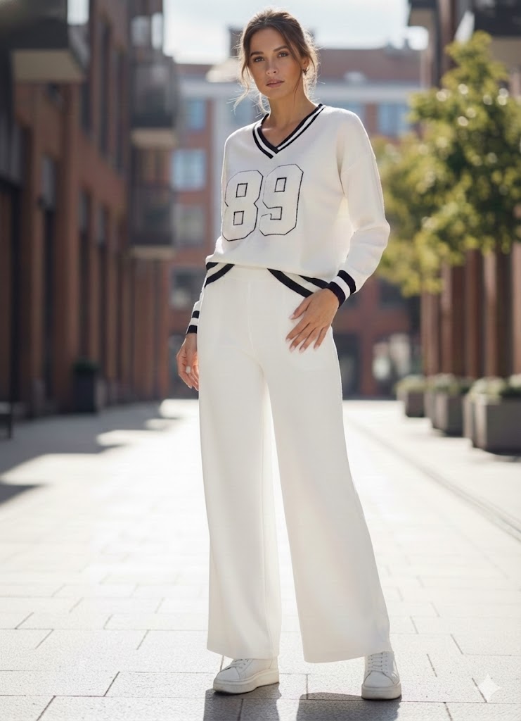 Piękny wiskozowy komplet ze sweterkiem