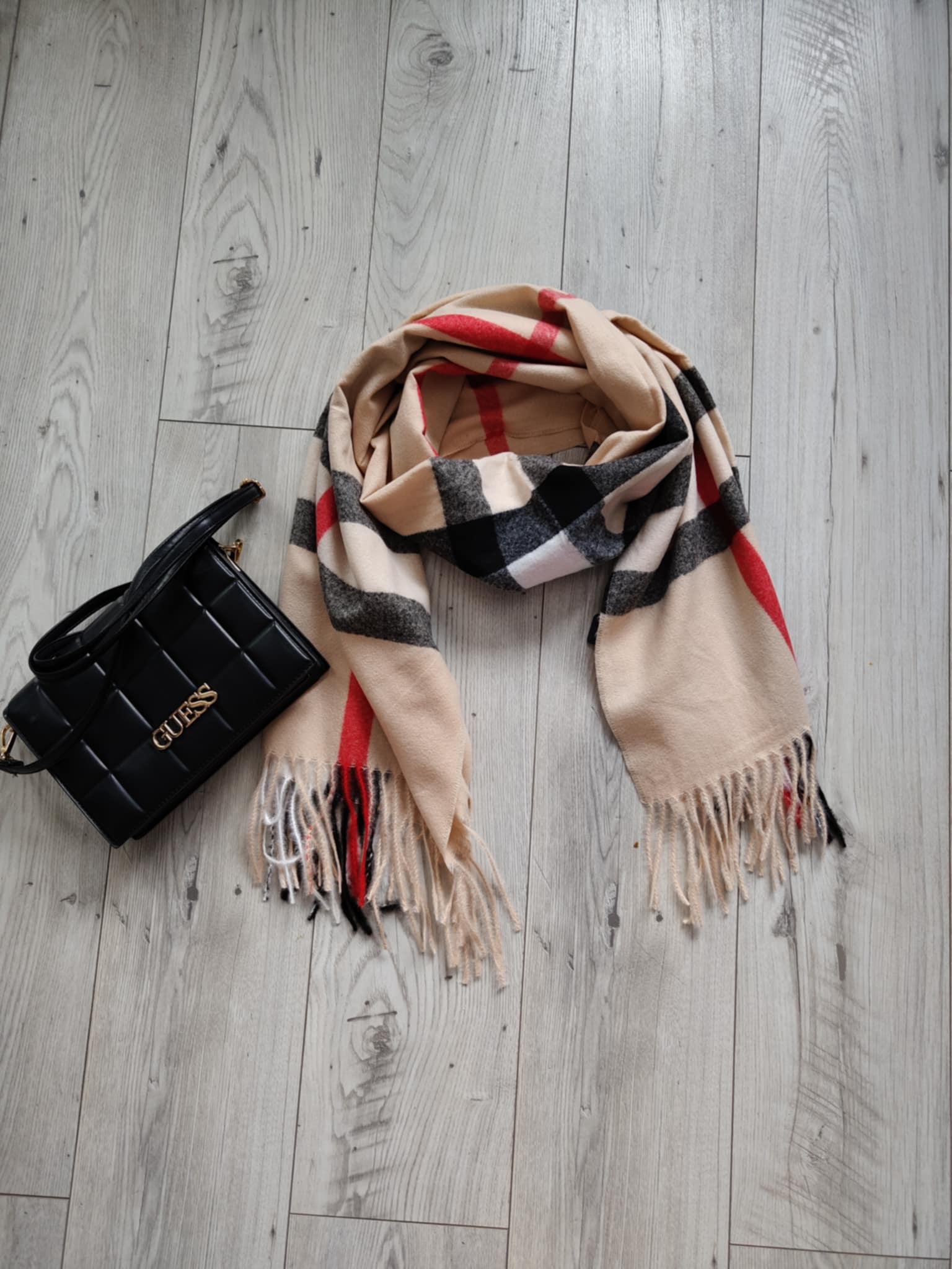 Piękny wiosenny szal z frędzlami _bawełna_ - Image 2