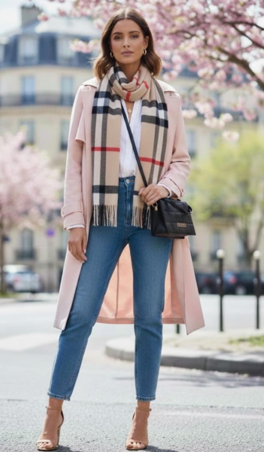 Piękny wiosenny szal z frędzlami _bawełna_ - Image 4