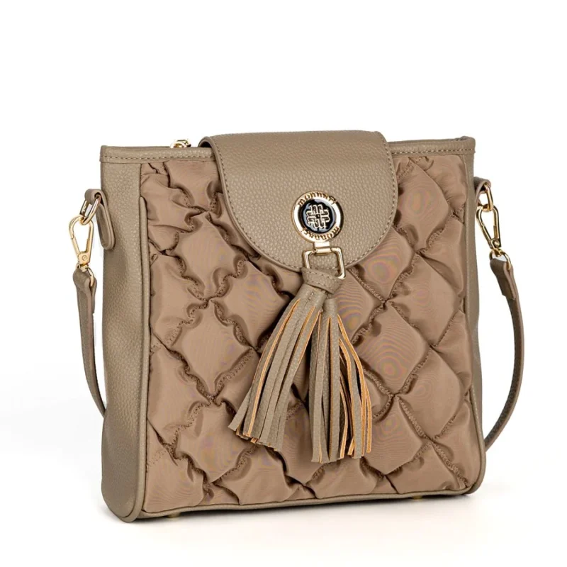 Torebka z pikowaniem i frędzlami Monnari beż