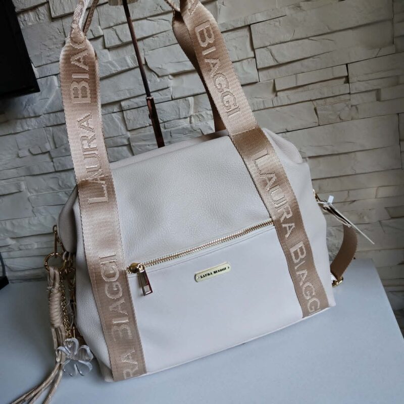 Torebka Shopper jasny beż LAURA BIAGGI
