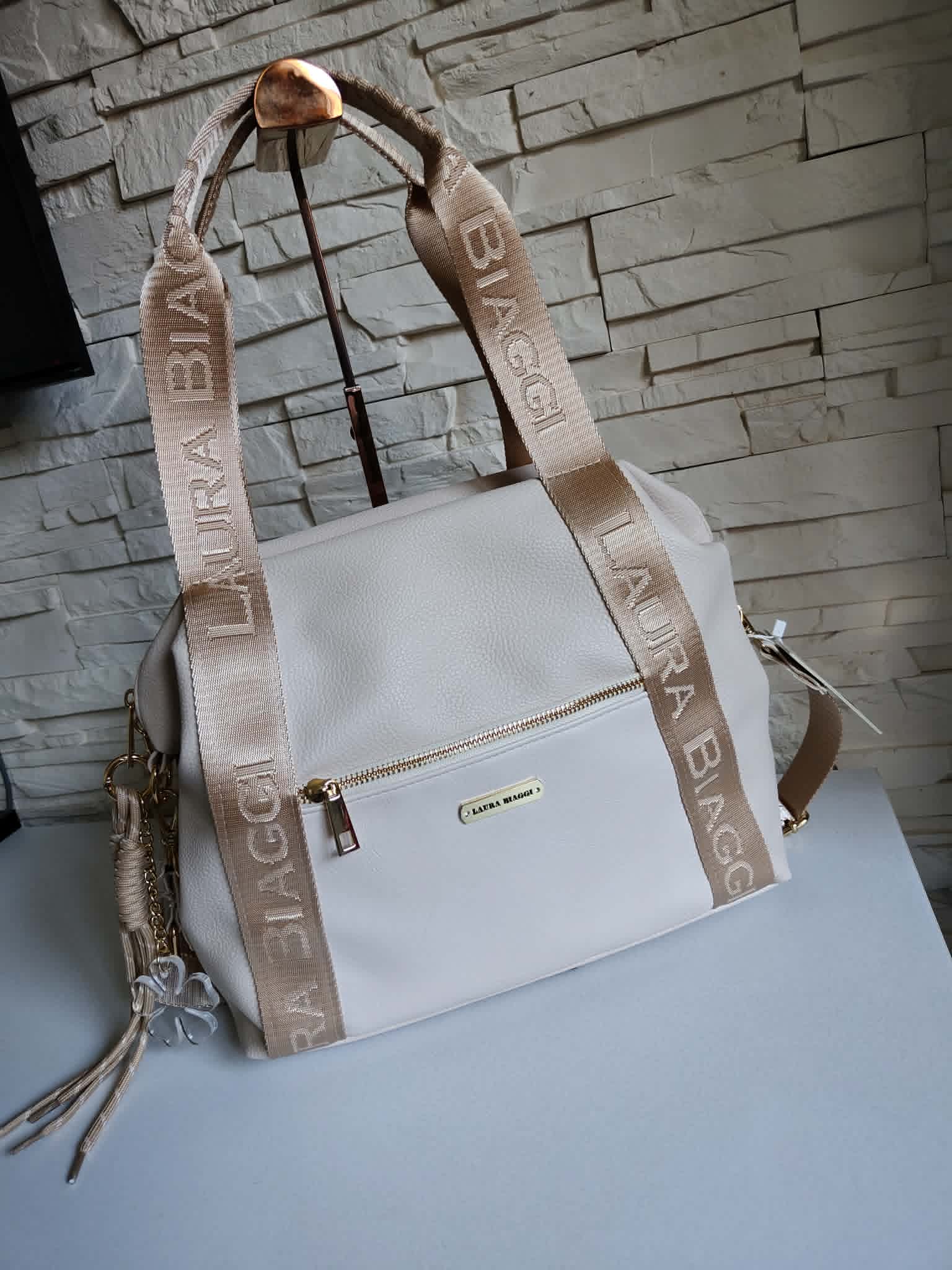 Torebka Shopper jasny beż LAURA BIAGGI
