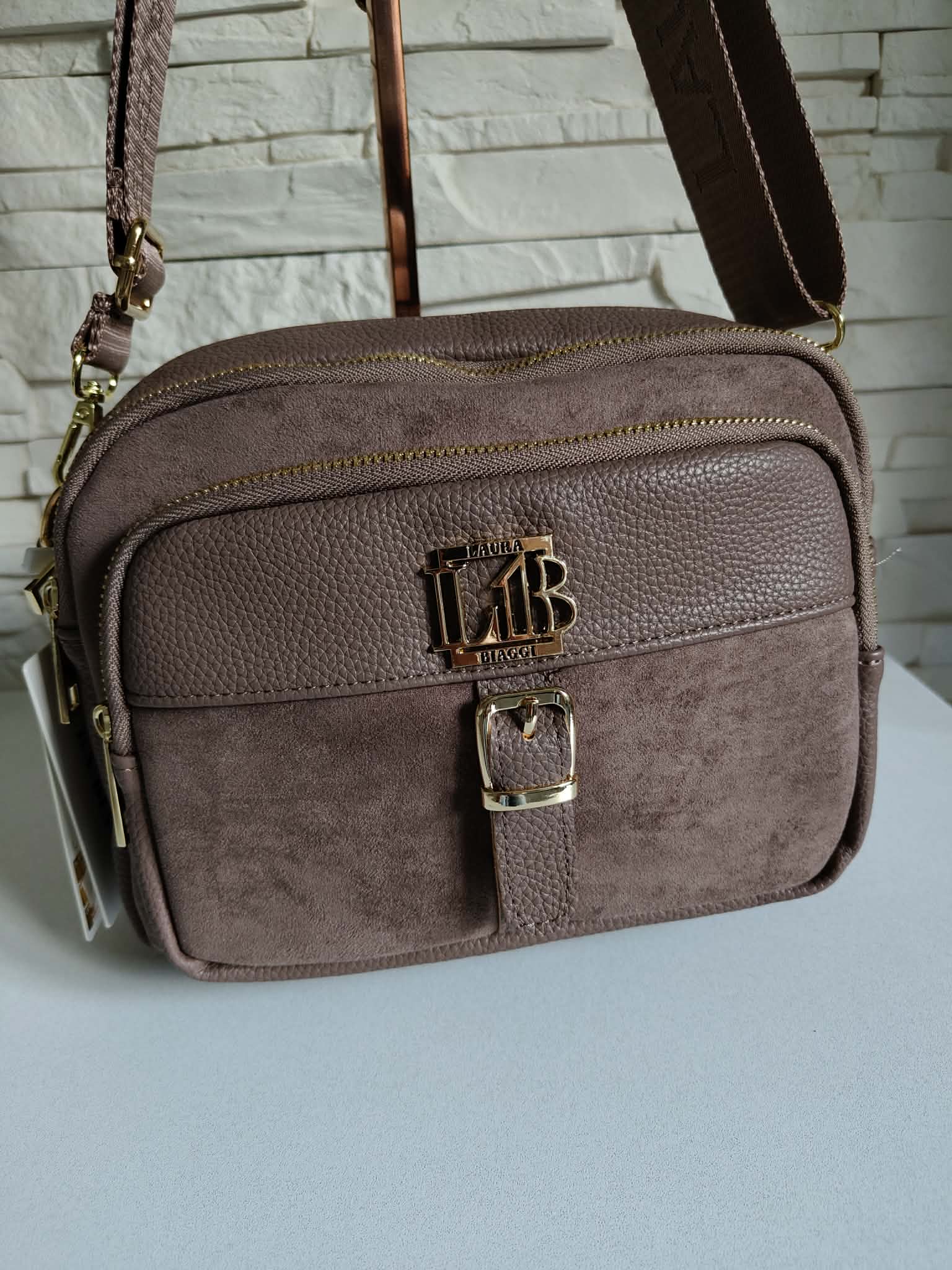 Torebka Listonoszka LAURA BIAGGI fango suede - obrazek 4
