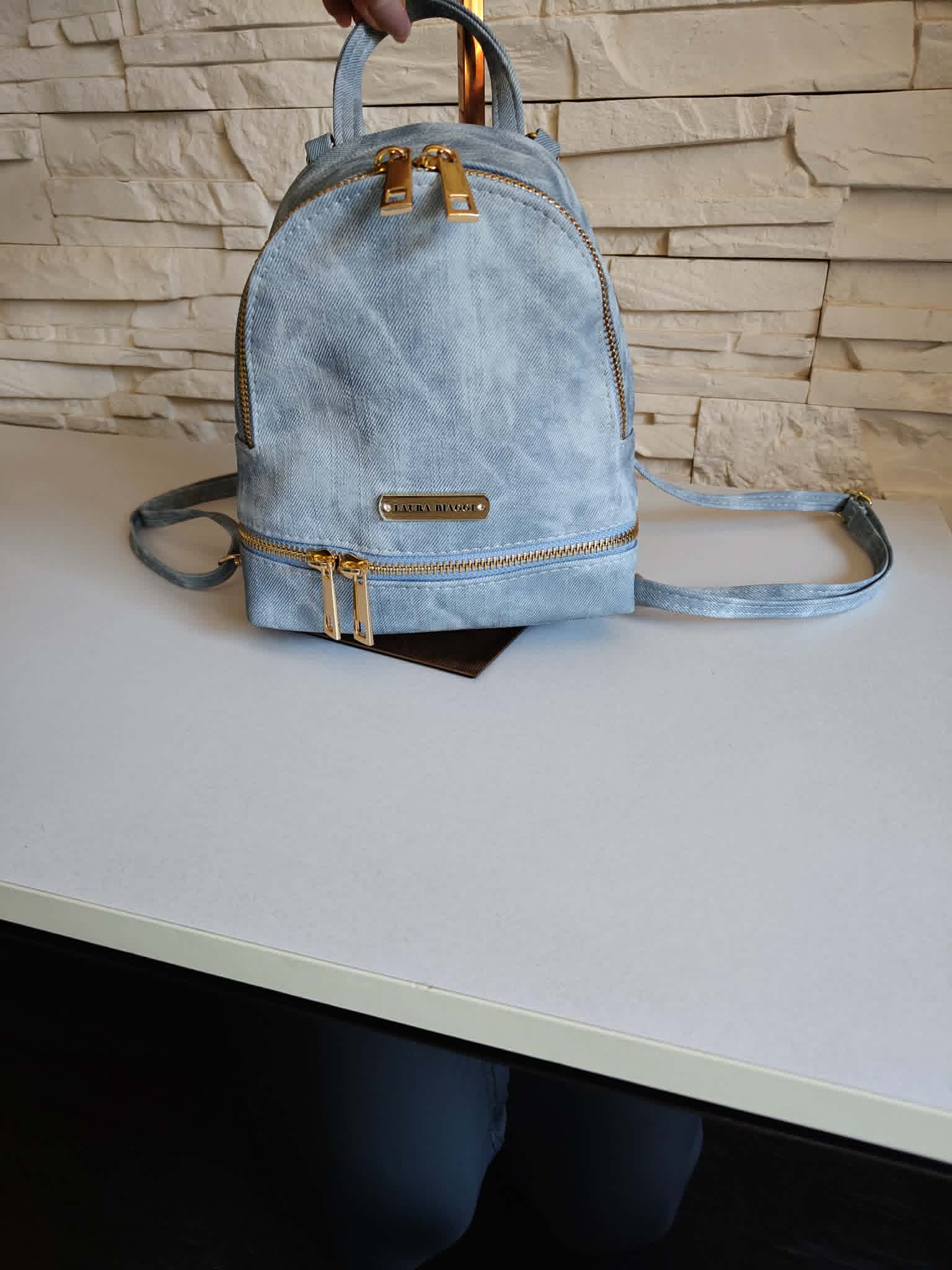 MINI plecaczek LAURA BIAGGI LightblueJeans - obrazek 3