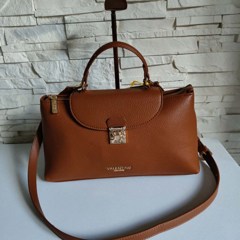 VALENTINO Creations Piękna torebka kuferek karmel
